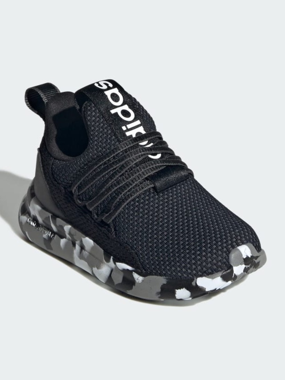 adidas Kids' LITE RACER ADAPT 7.0 Sneakers Black and White Camo Size 11C